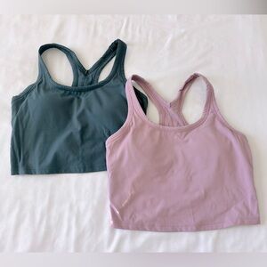 TWO Lemedy Women Racerback Sports Bra Removable Padded Workout Yoga Crop Tank